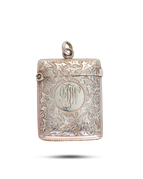 Antique Victorian Sterling Silver Vesta, Chester 1895