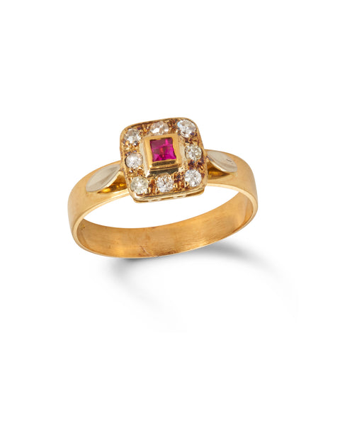 Vintage Ruby & Diamond Ring