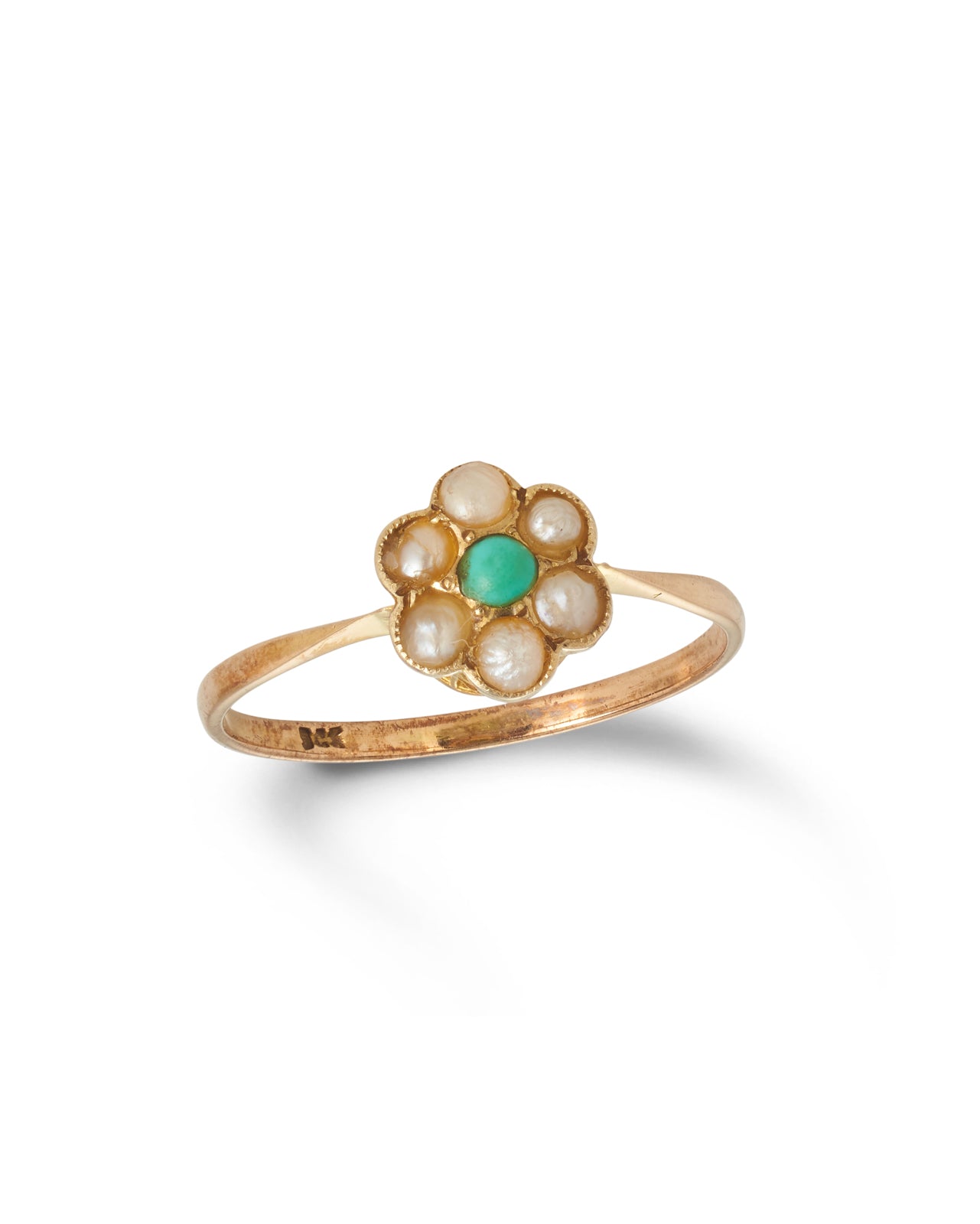 Antique Pearl & Turquoise Cluster Ring