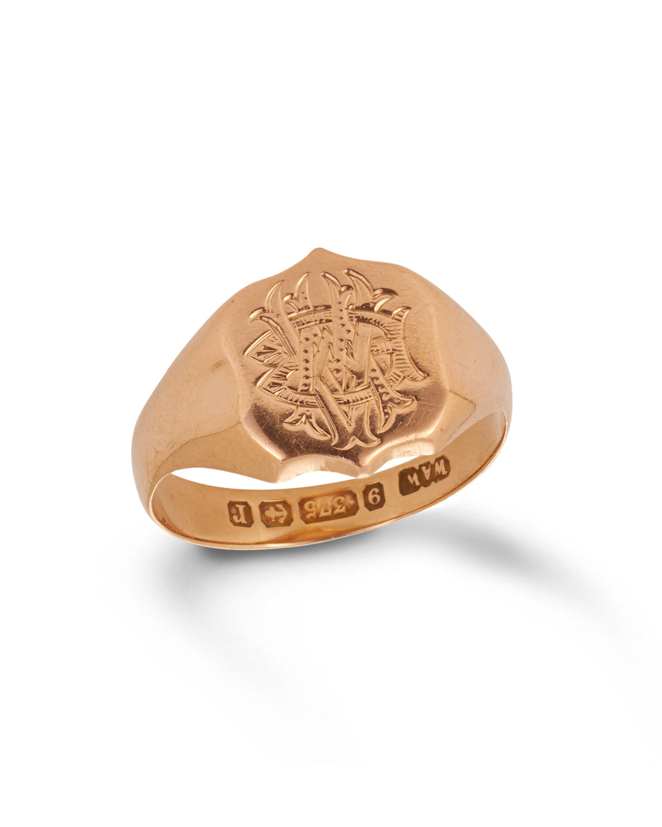 Antique Rose Gold Signet Ring