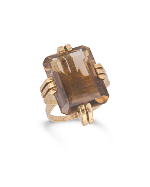Smoky Quartz Cocktail Ring, 1960s