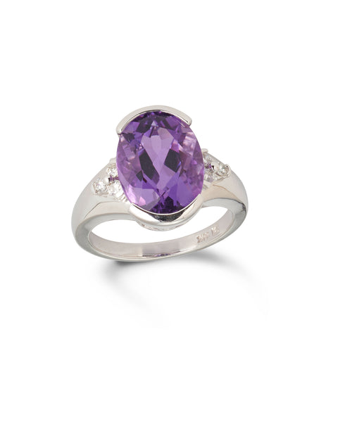 Amethyst & Diamond Cocktail Ring