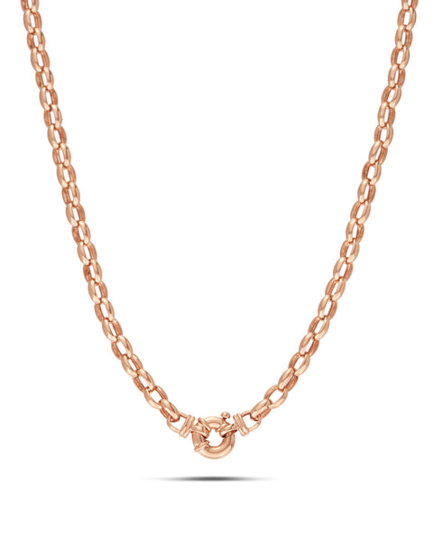 9ct Rose Gold Vintage Oval Belcher Necklace
