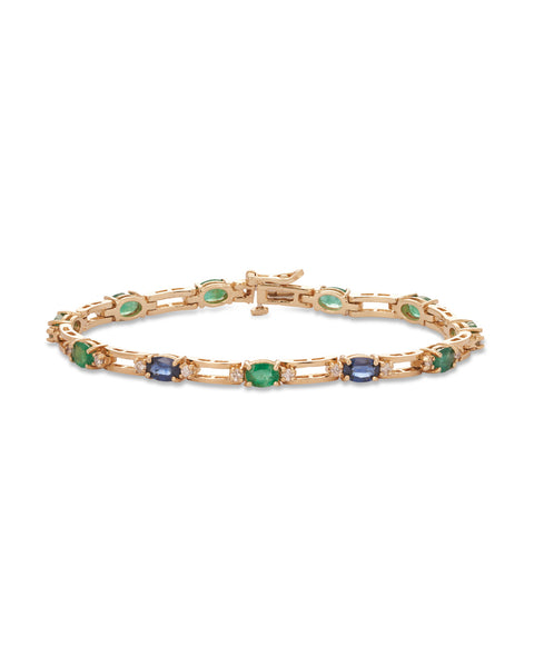 Emerald, Sapphire & Diamond Bracelet