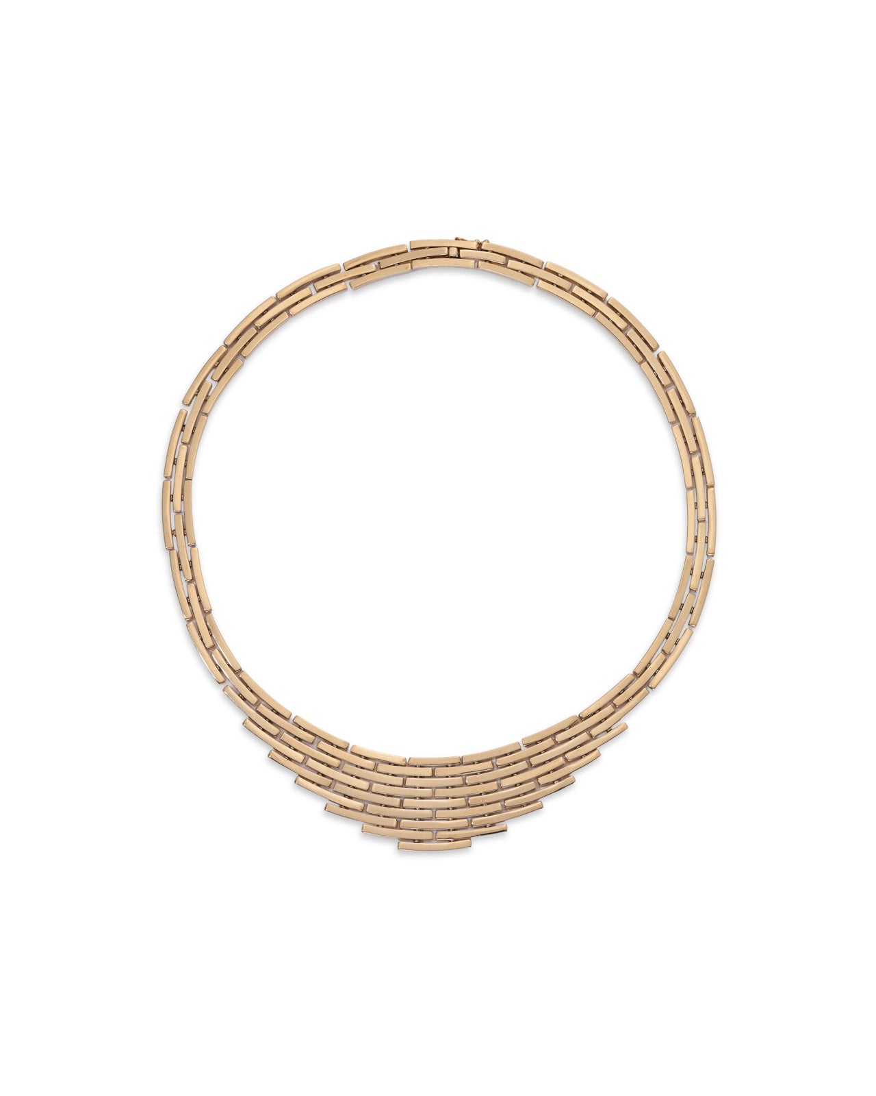 A yellow gold multi-strand statement necklace or collar, displayed on a clean white background.