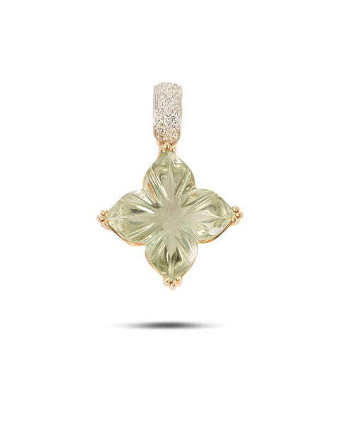 Green Amethyst & Diamond Pendant Enhancer 
