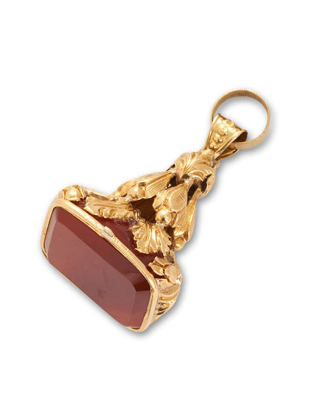 Antique Victorian Gold  and Carnelian Fob Seal
