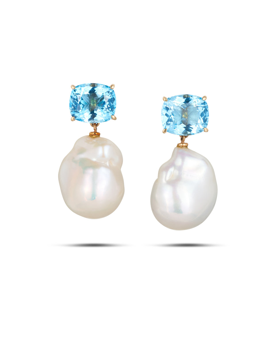 Pearl & Topaz Earrings