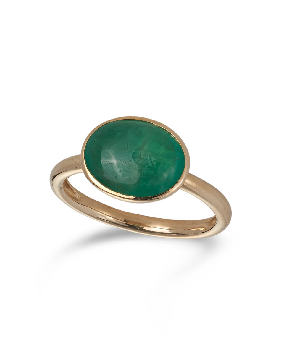 Cabochon Emerald Cocktail Ring