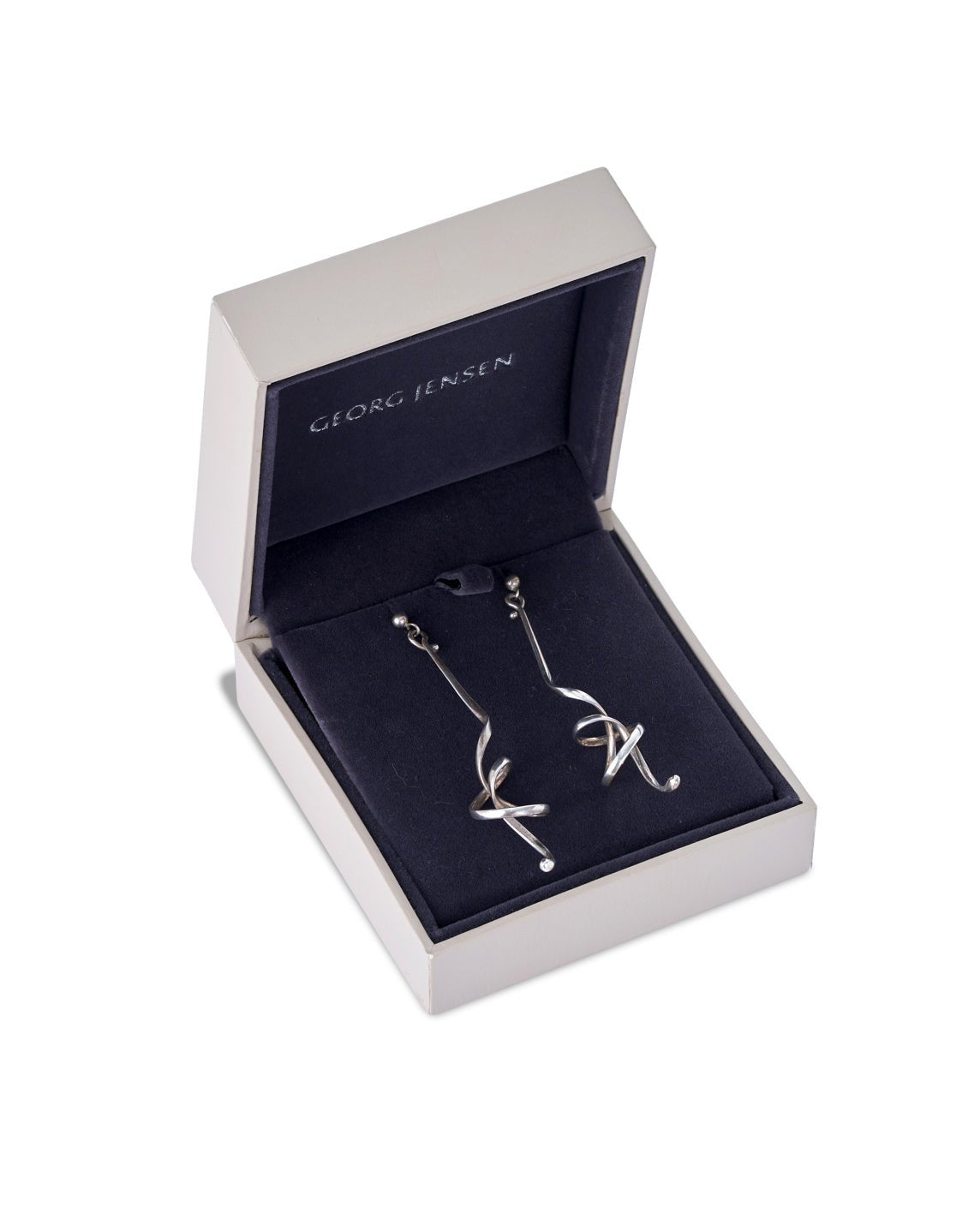 Vintage  925 silver 'Forget Me Not' Earrings, Georg Jensen. Pattern number 241. Designed by Vivianna Torun for Georg Jensen.