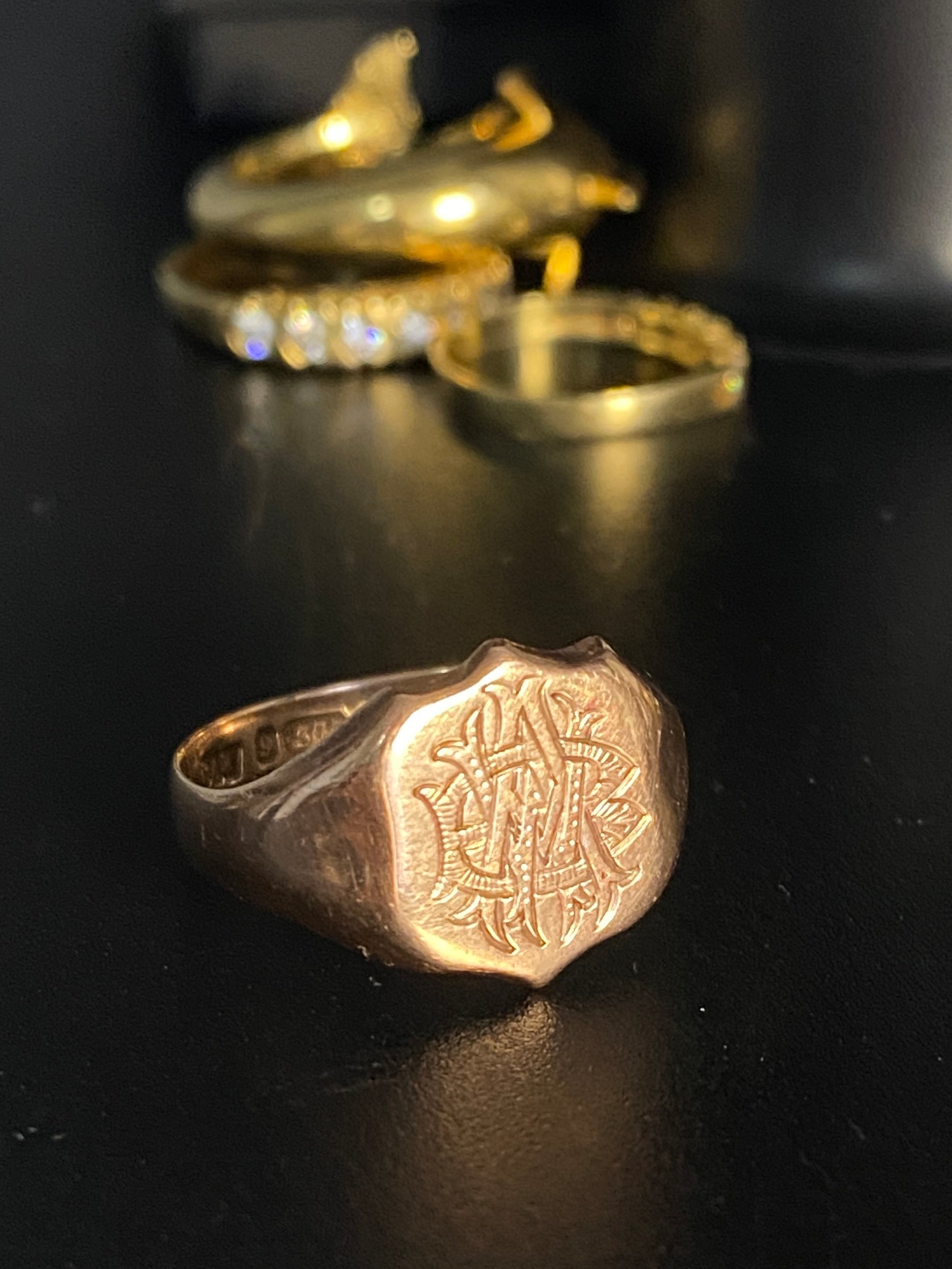 9ct Antique Rose Gold Signet Ring