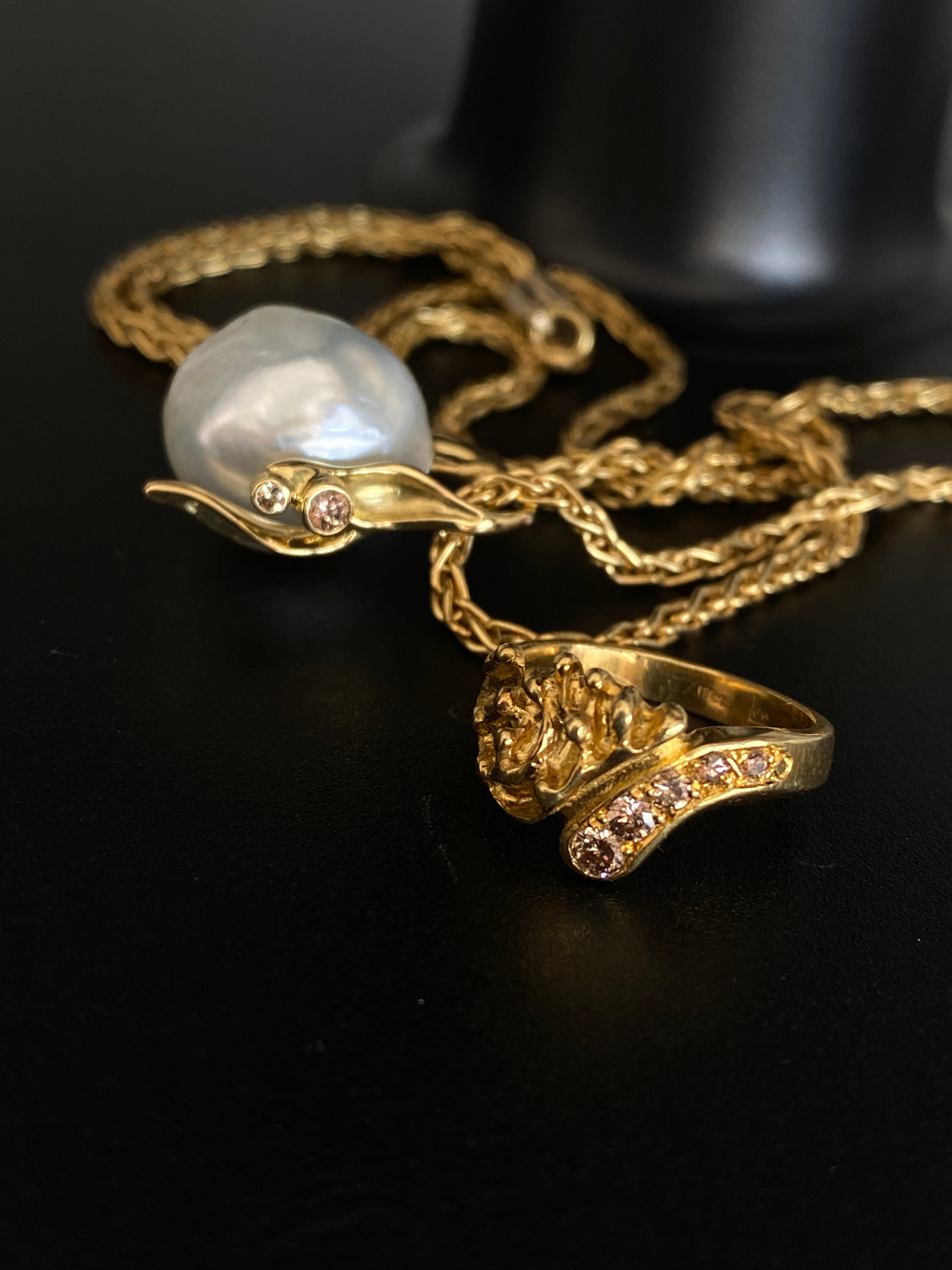 18ct Australian South Sea Pearl & Argyle Diamond Pendant