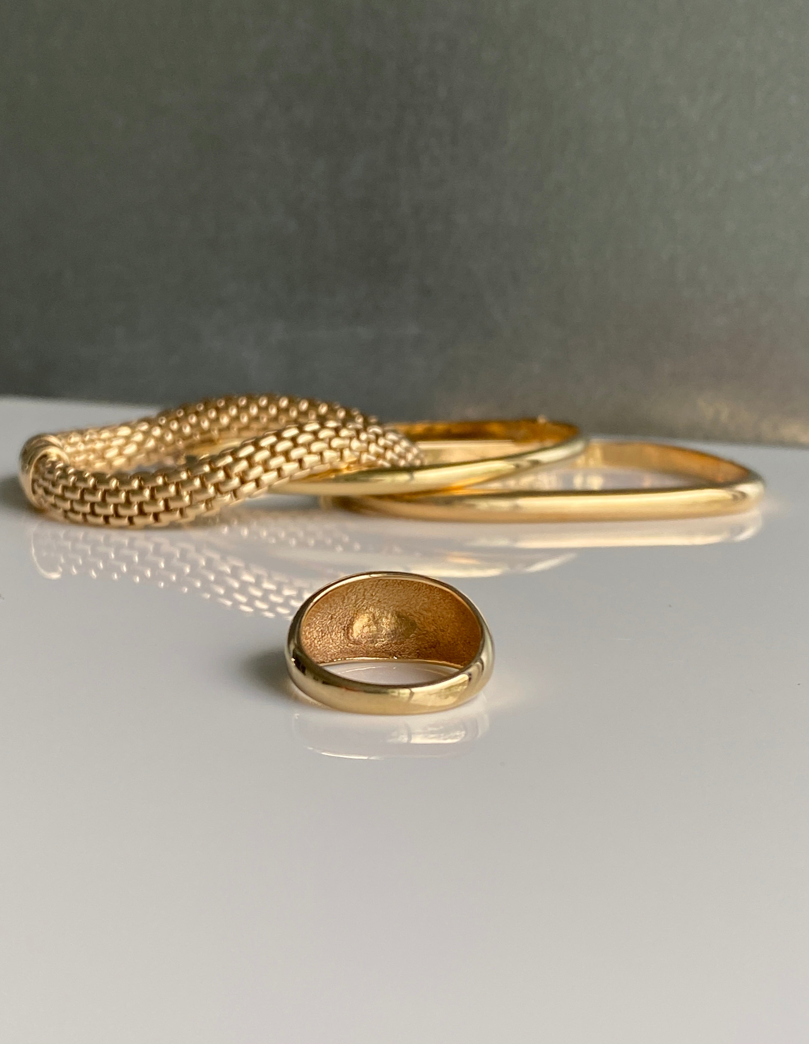 14ct yellow gold Dome Ring 