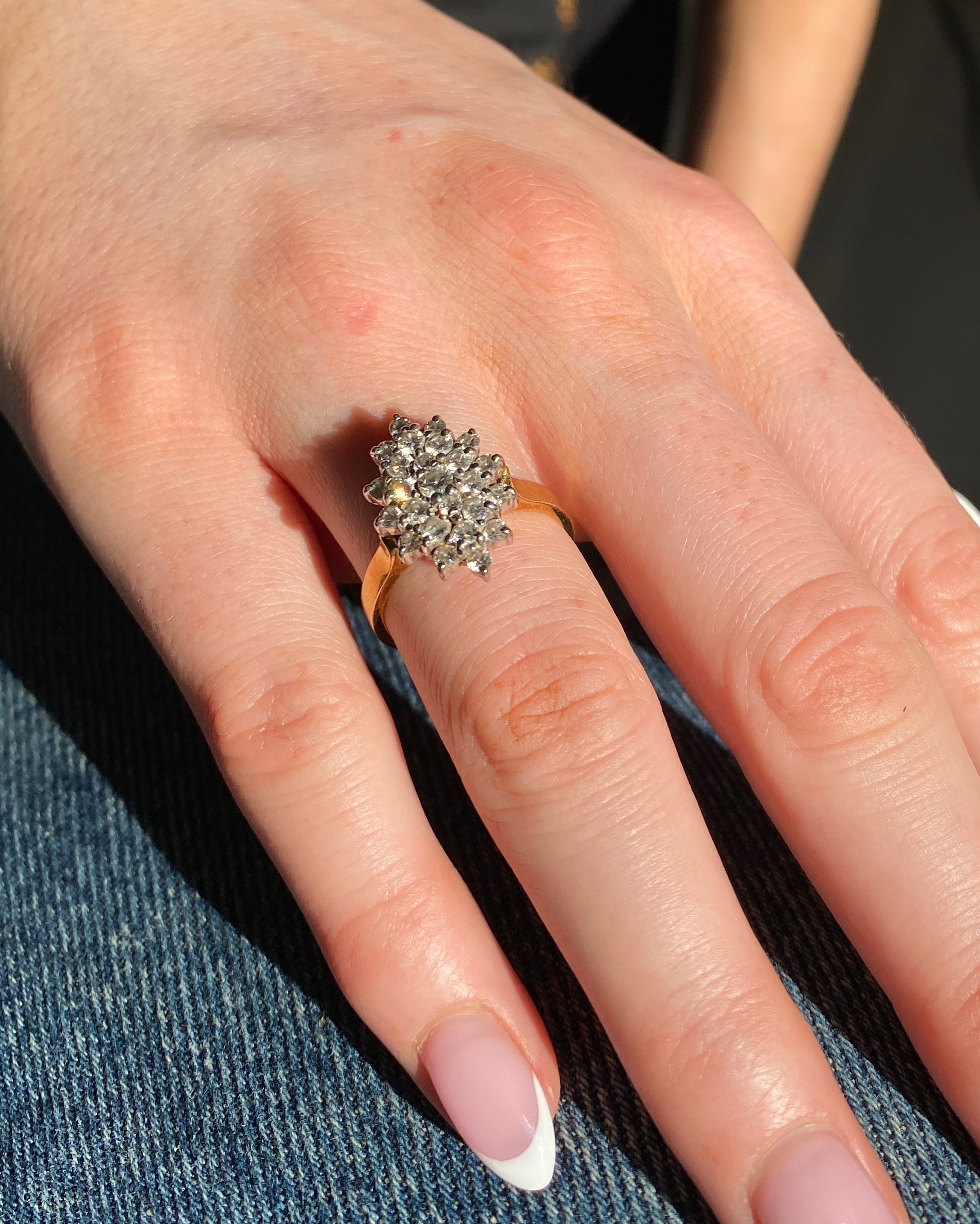 Vintage Marquise Diamond Cluster Ring