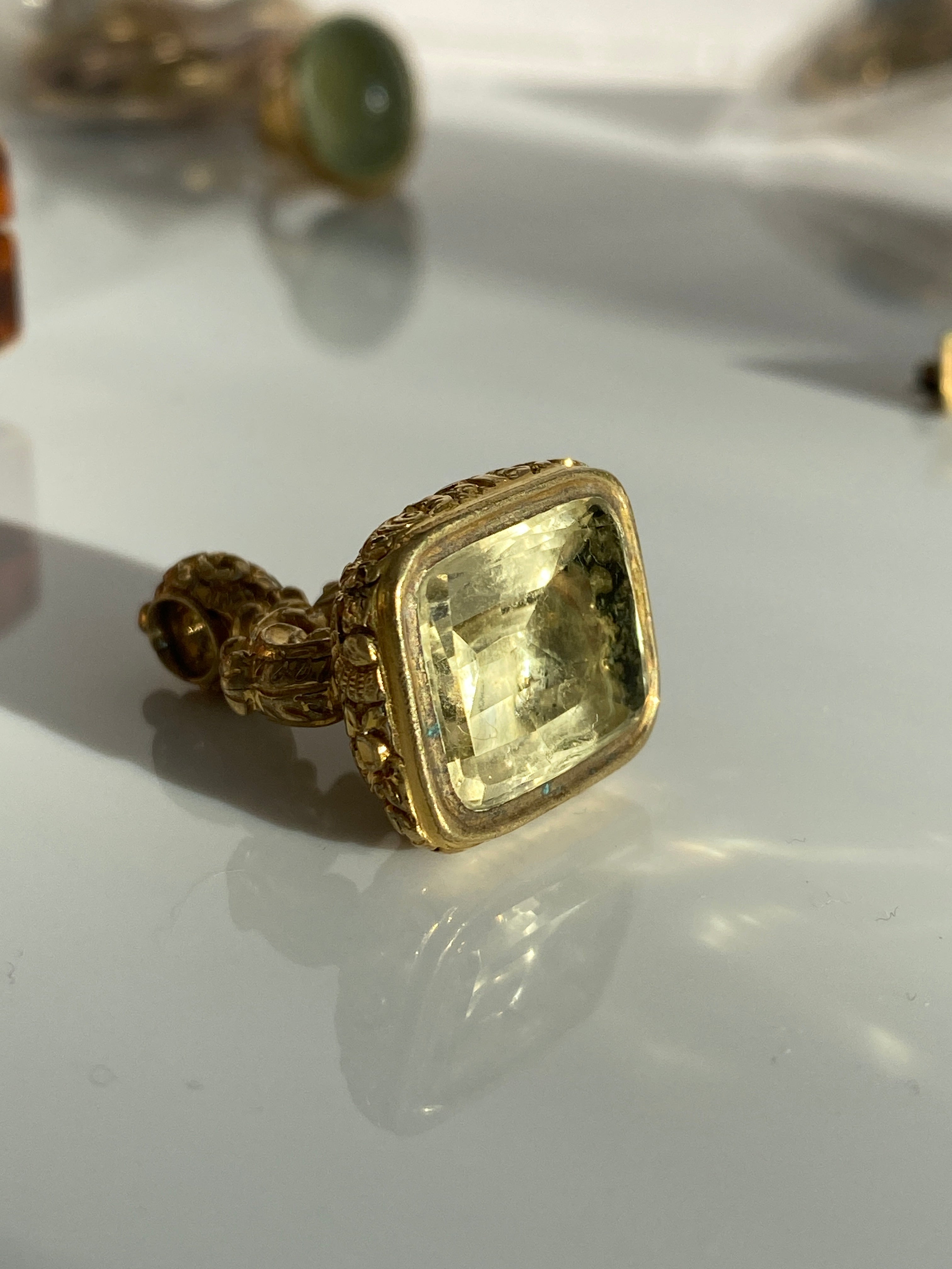 Antique Victorian Gold Cased Citrine Seal or Fob
