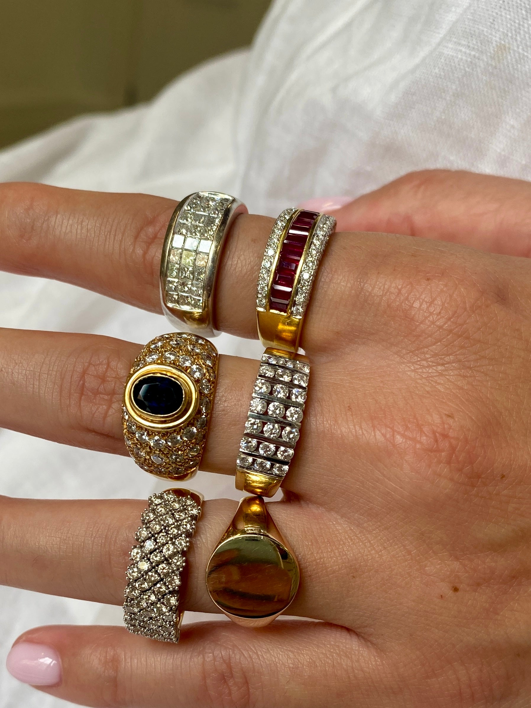 various rings on hand