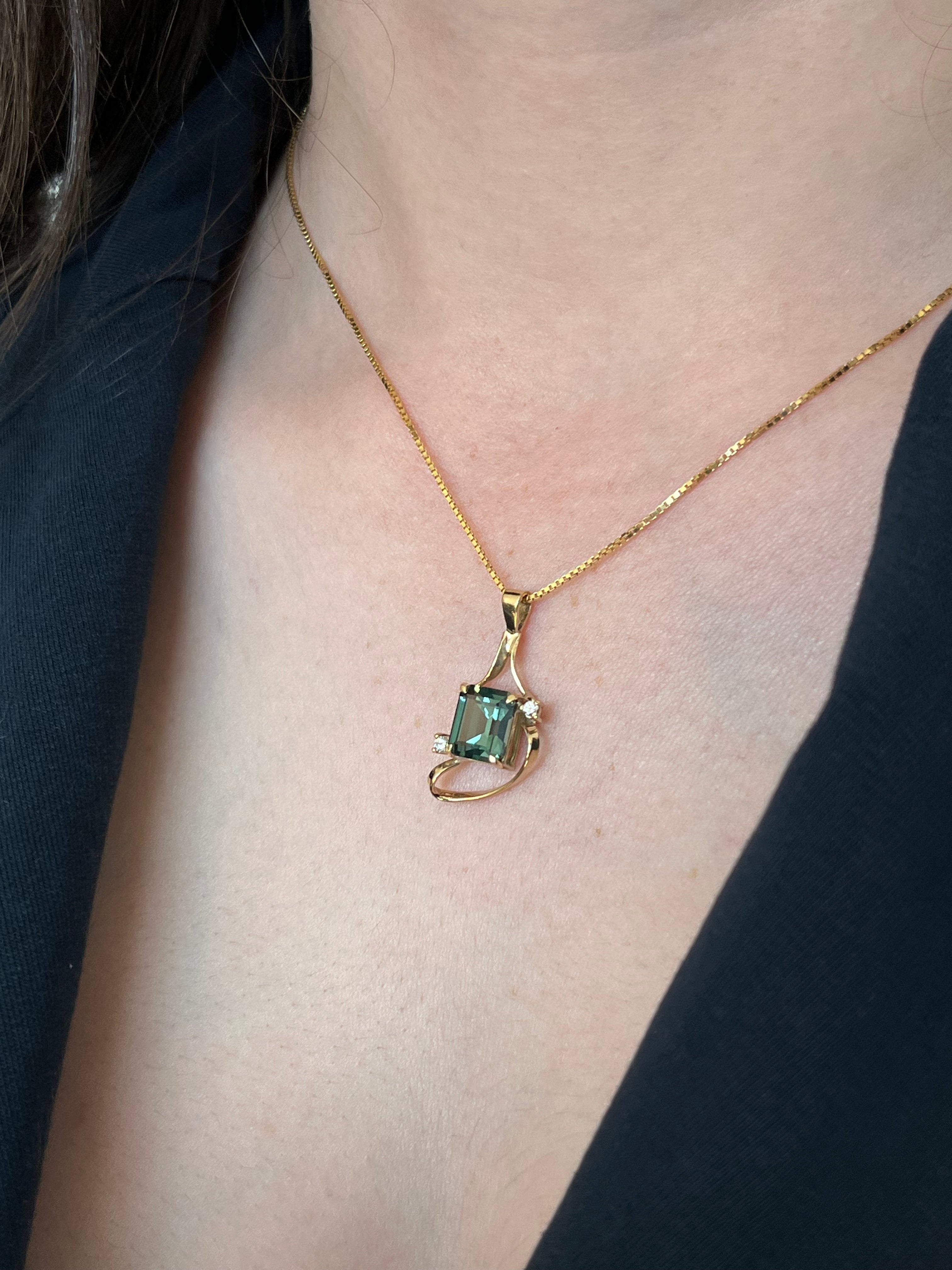 Vintage Sapphire & Diamond Pendant