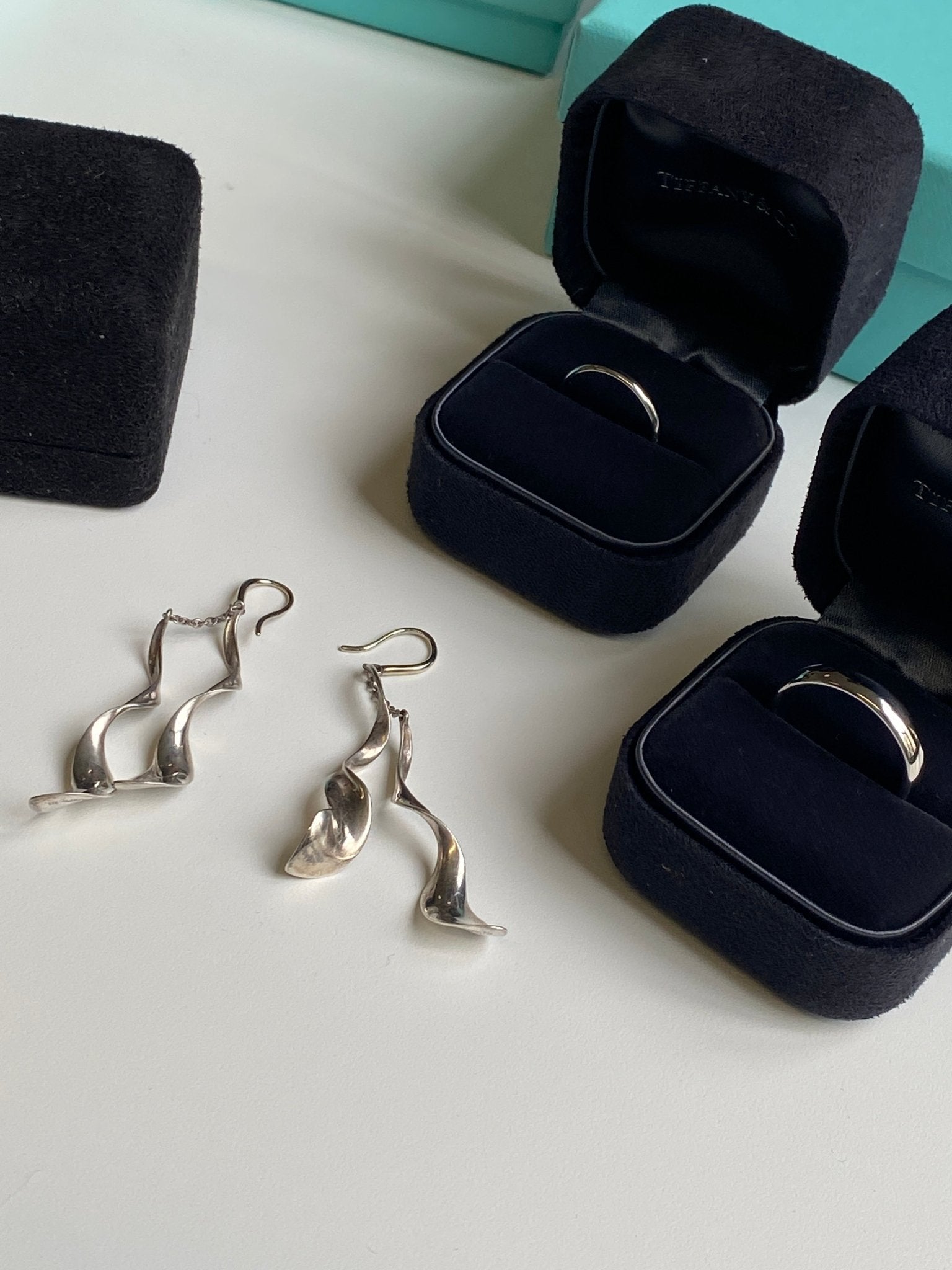 Vintage 925 Silver 'Double Orchid' Earrings, TIFFANY &  Co. Designed by Frank Gehry for TIFFANY & Co.