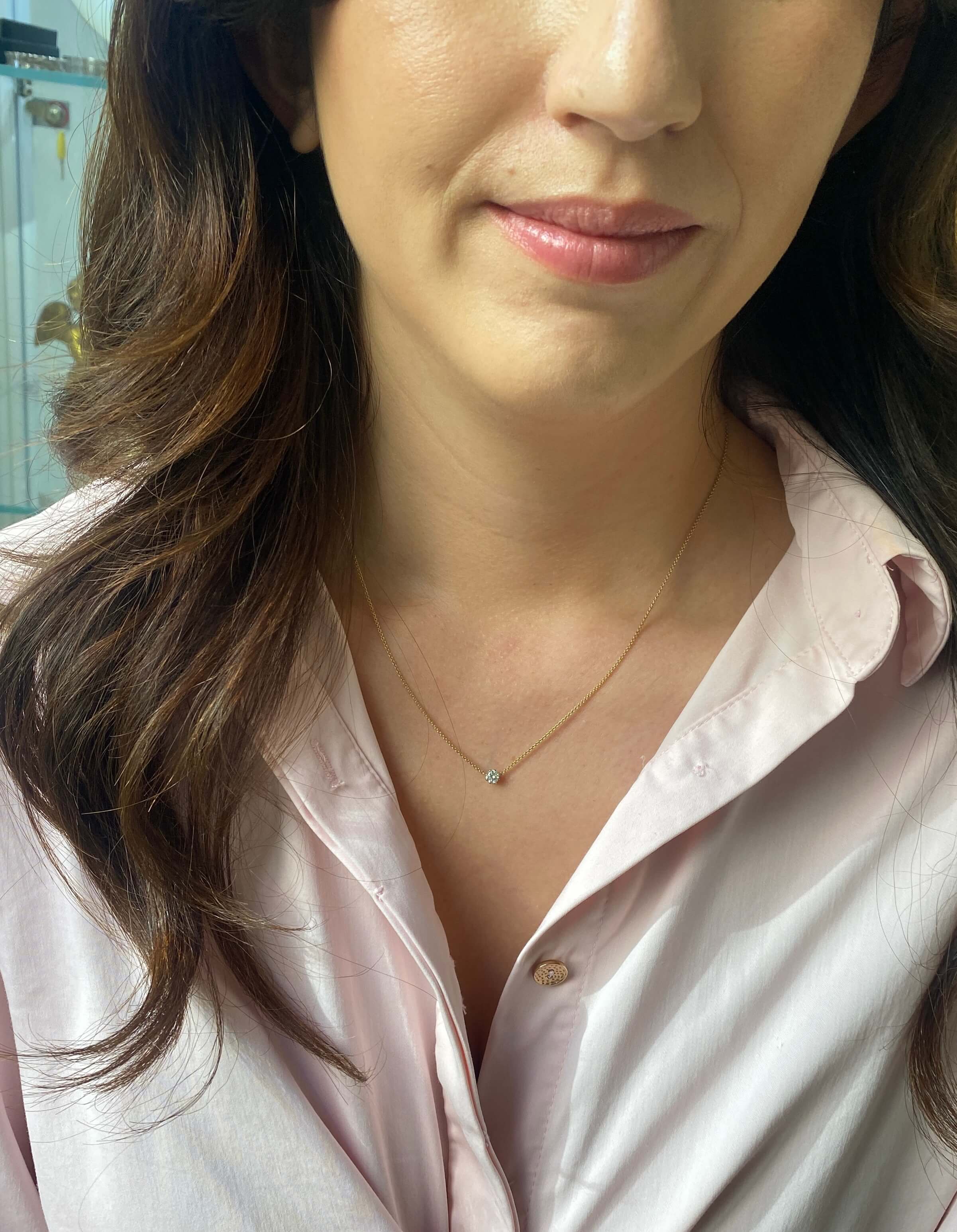Vintage 0.25 carat Diamond Necklet, 9ct yellow gold