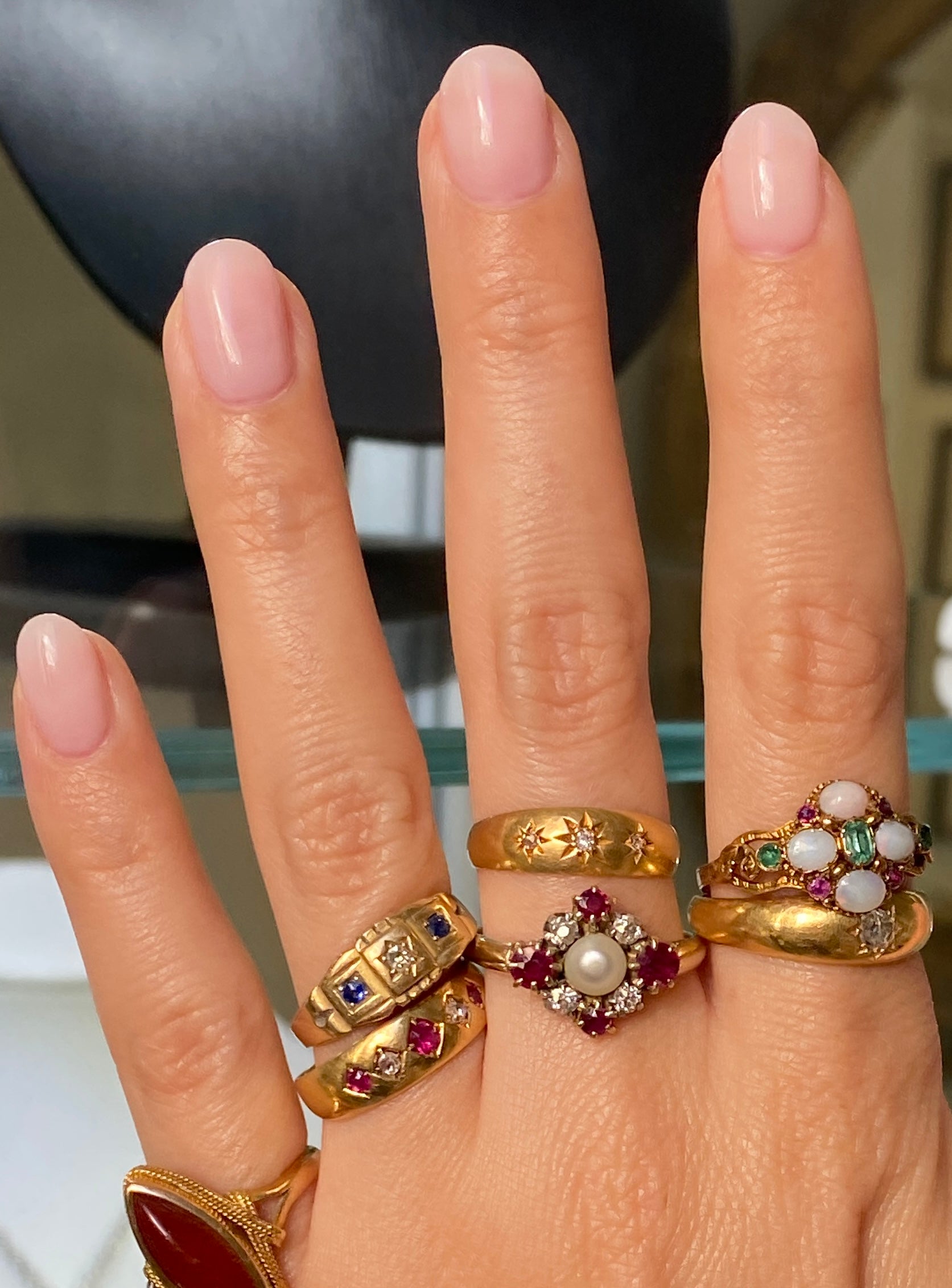 Antique Victorian Sapphire & Diamond Band Ring