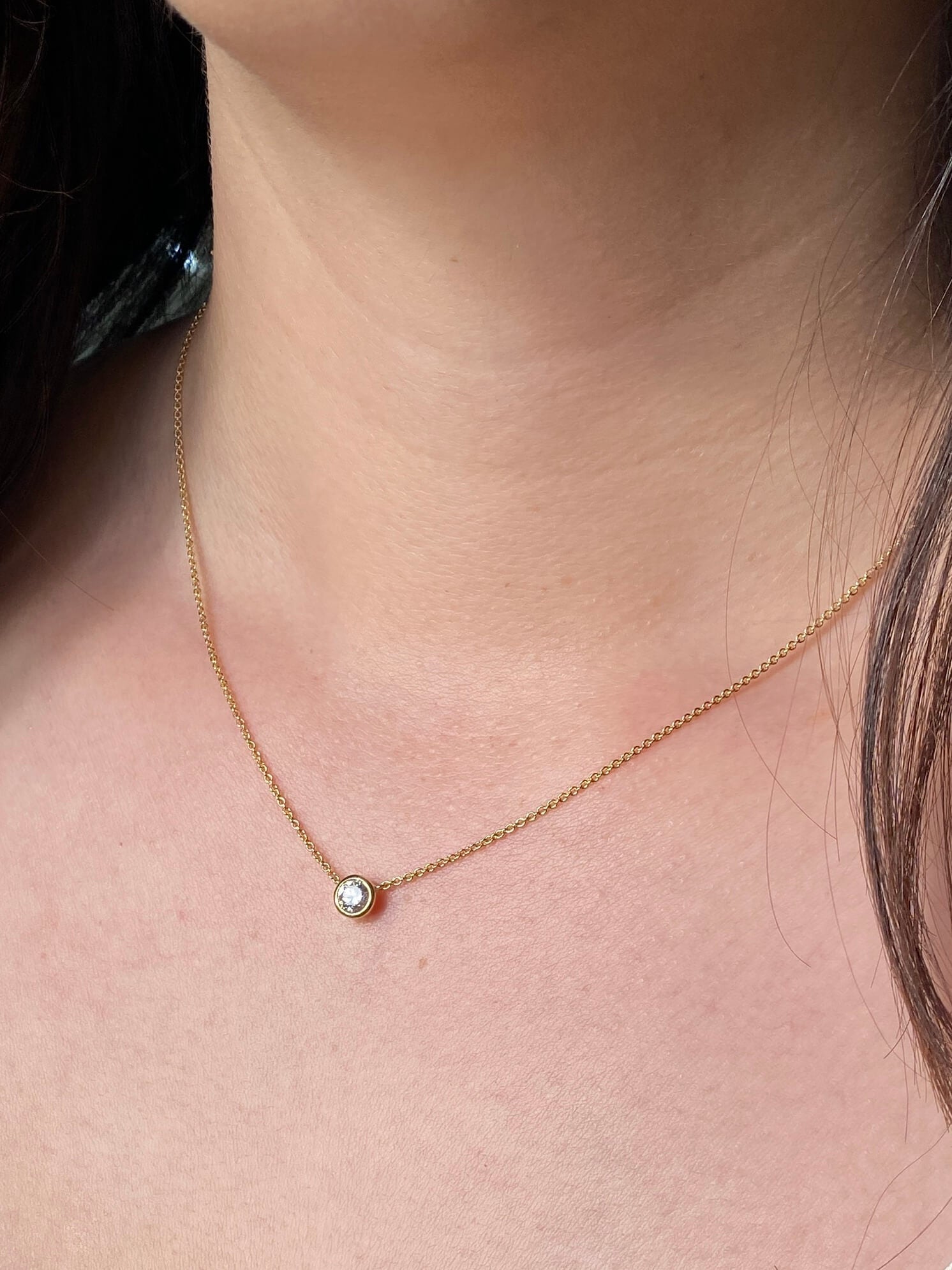 0.50 carat Diamond Necklet on 18ct yellow gold trace link chain