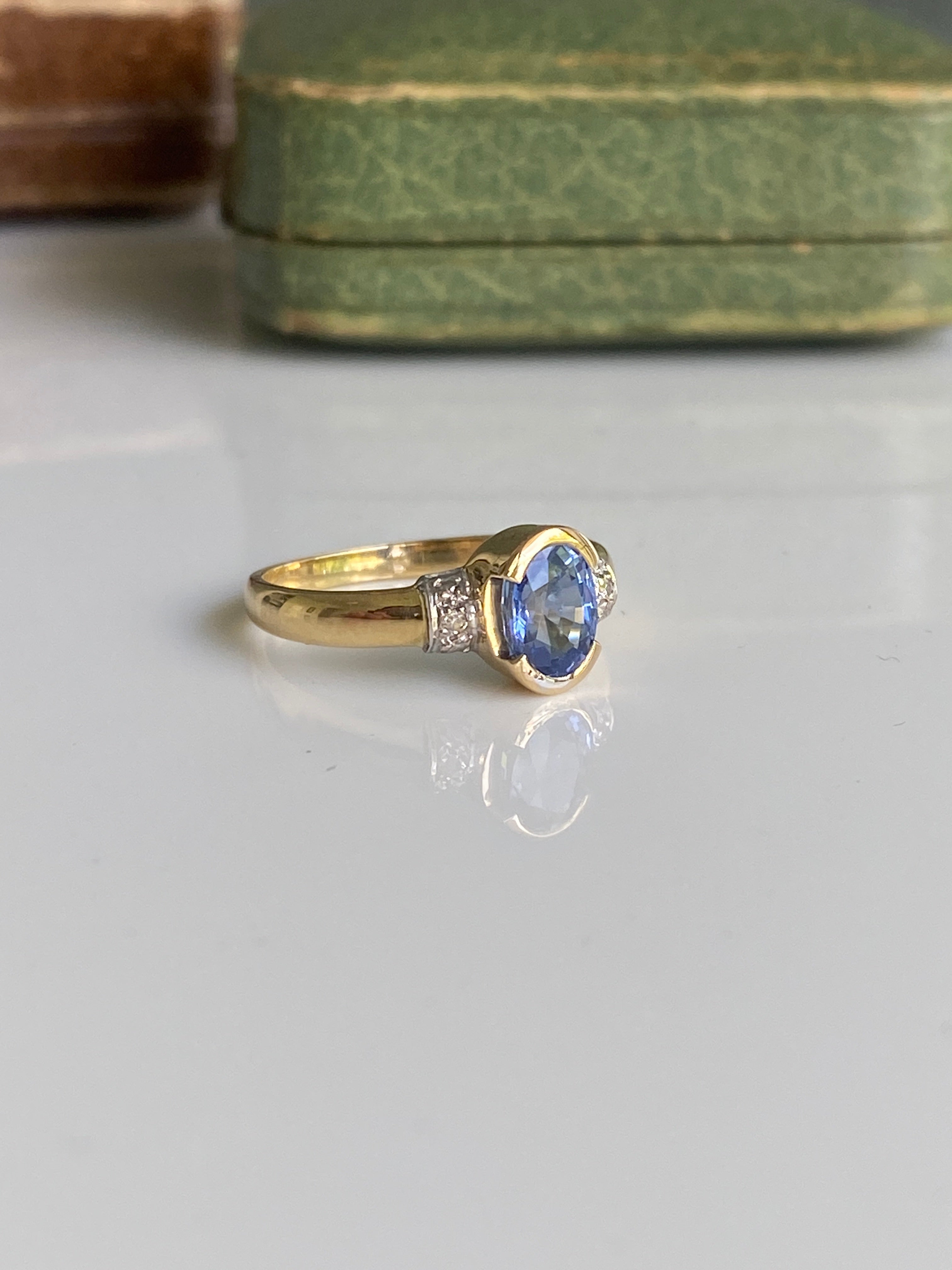 Ceylon style Sapphire & Diamond Ring