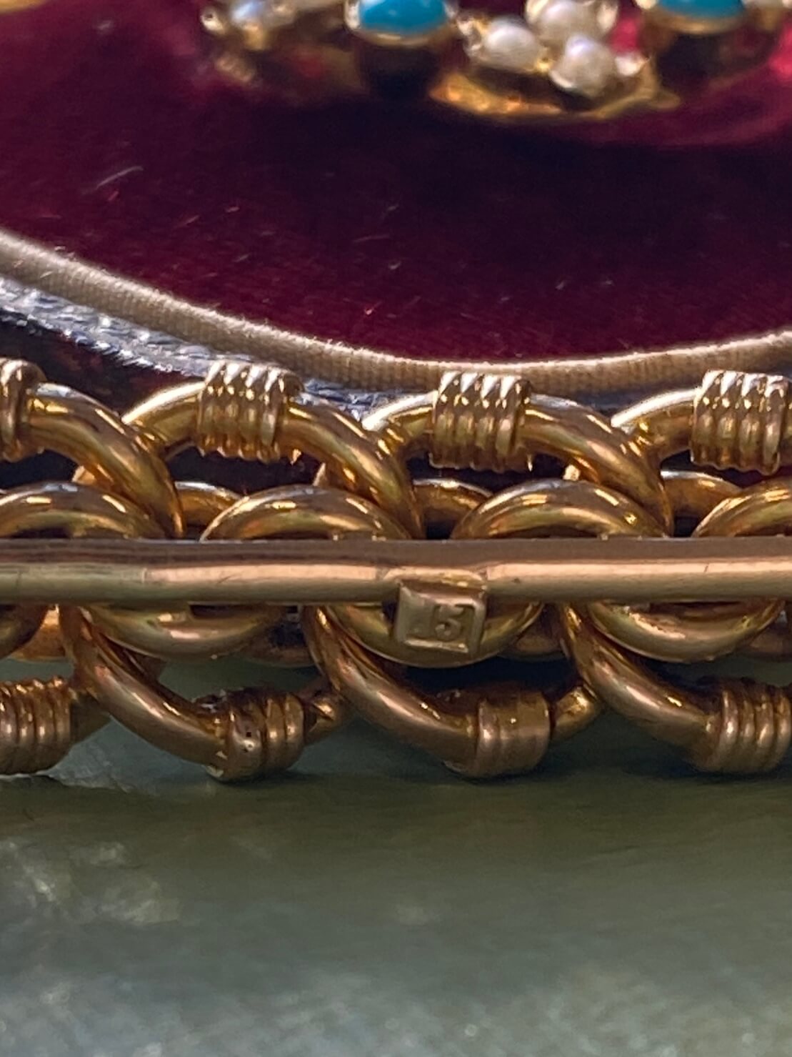 Antique 15ct Gold Bar Brooch, c.1900 