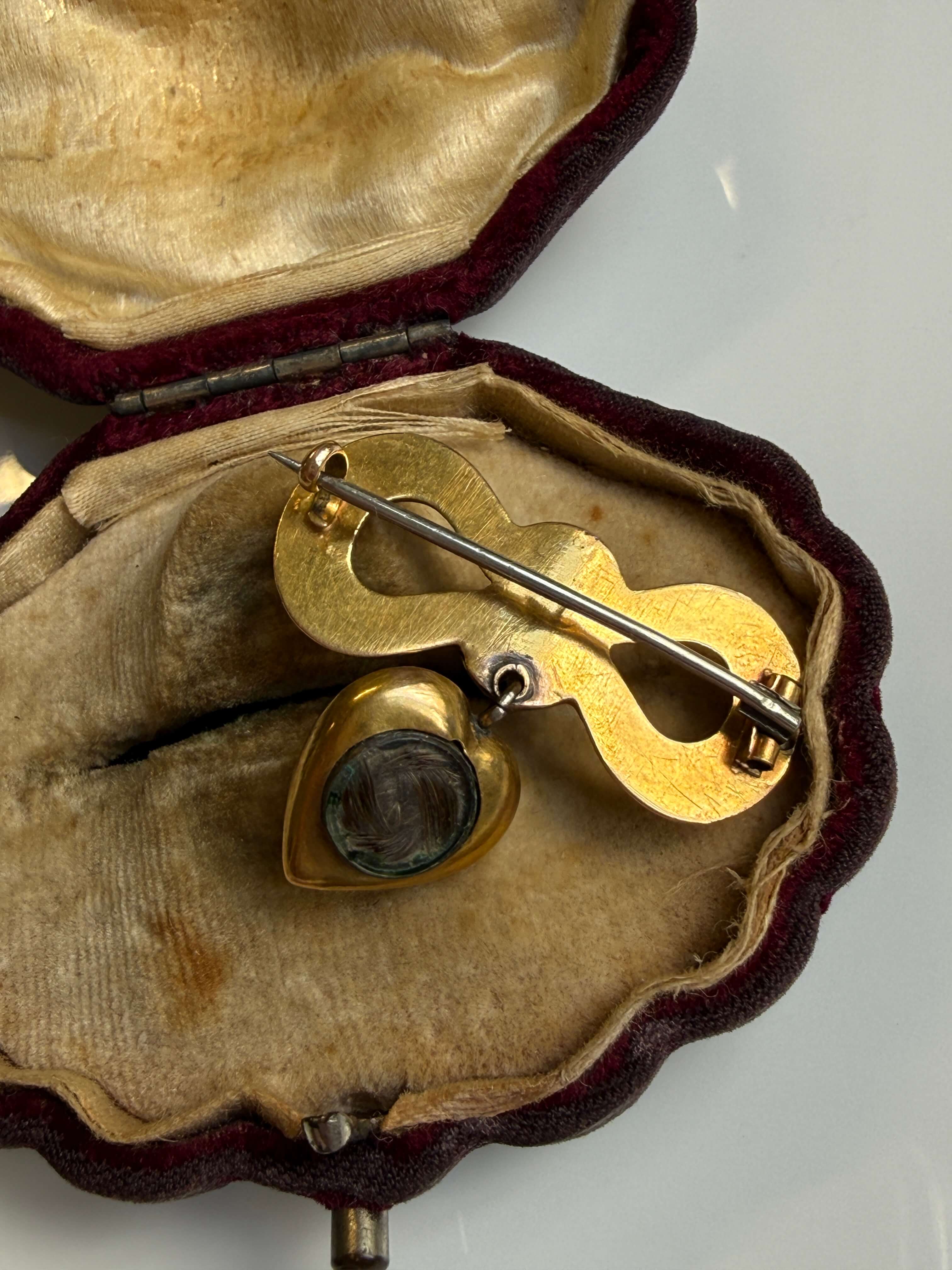 Antique Victorian Garnet Mourning Brooch