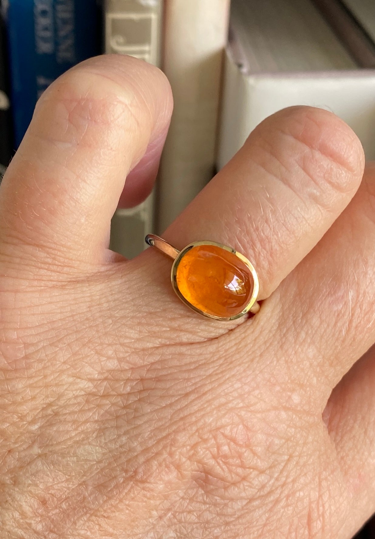 Orange Garnet Cocktail Ring