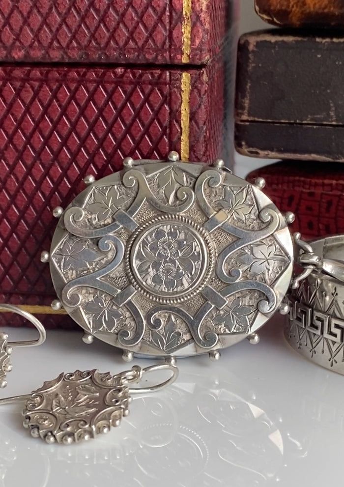 Victorian Silver 'Forget me Not' Locket, 1880