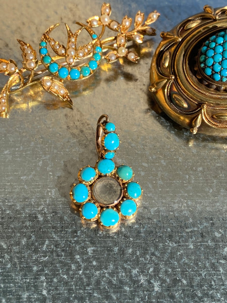 Antique Victorian Turquoise Pendant