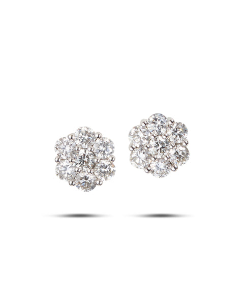 Modern Diamond Cluster Earrings