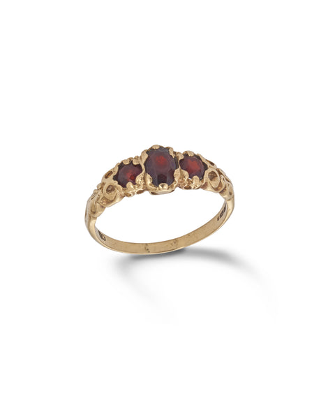Vintage Garnet Trilogy Ring