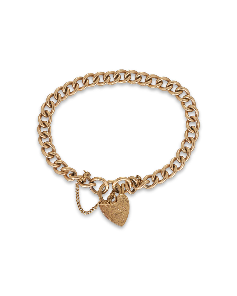 Vintage Gold Padlock Bracelet 