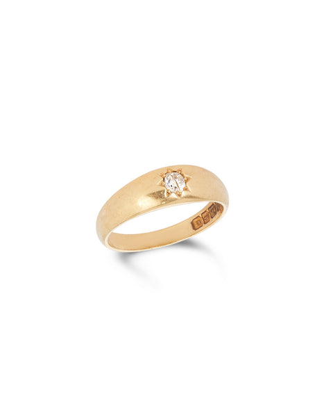 Antique Diamond Gypsy Ring, 1912 18ct yellow gold