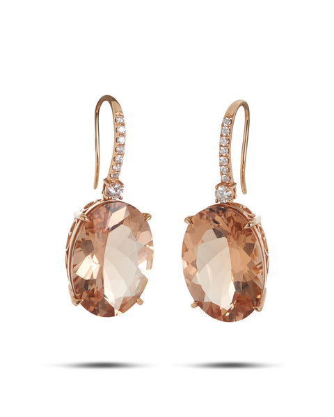Morganite & Diamond DropEarrings
