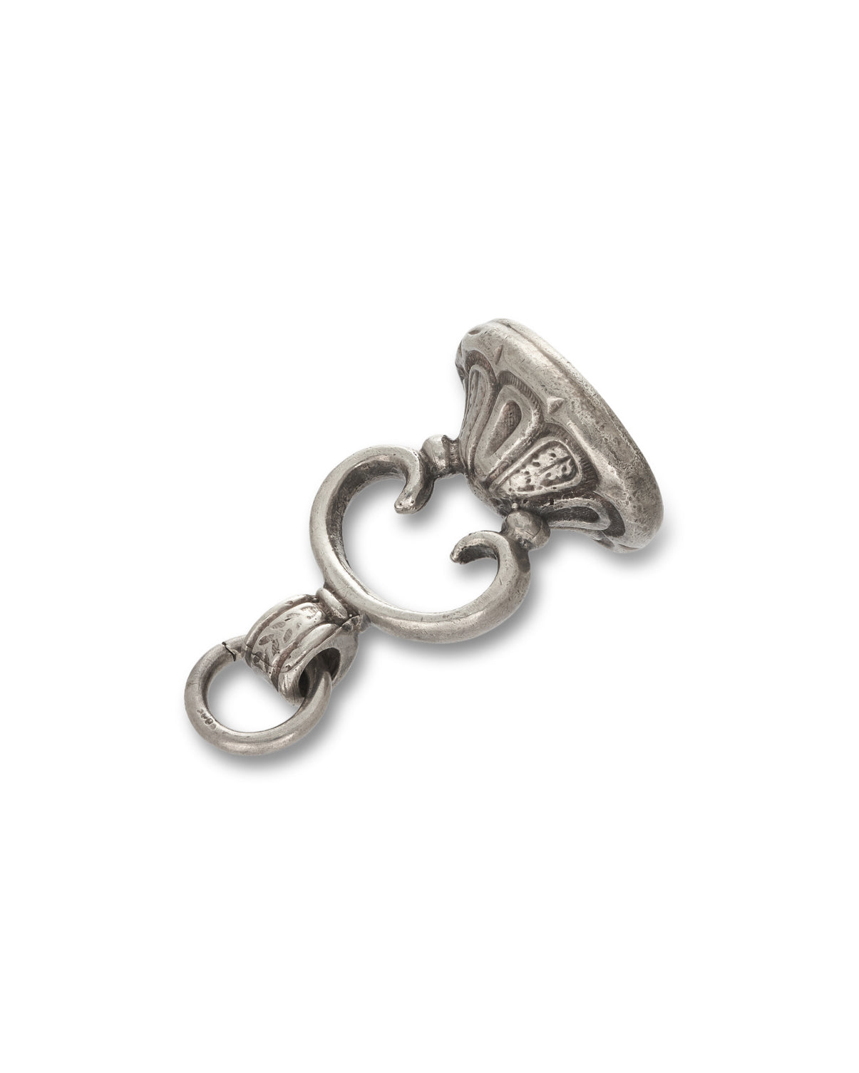 Antique Style Silver Seal, a great addition for your silver watch chain, or wear as a pendant on a long silver chain. The base is solid silver and unengraved.
