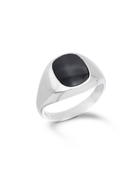 Vintage Sterling Silver & Onyx Signet Ring