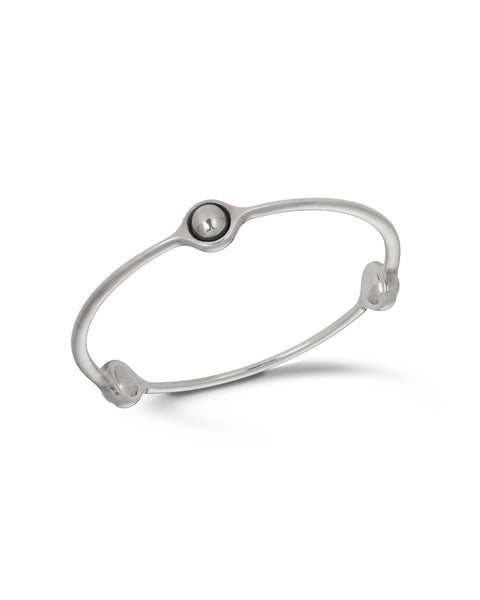 Vintage Silver 'Sphere' Bangle, Georg Jensen. Pattern number #473. Designed by Regitze Overgaard for Georg Jensen