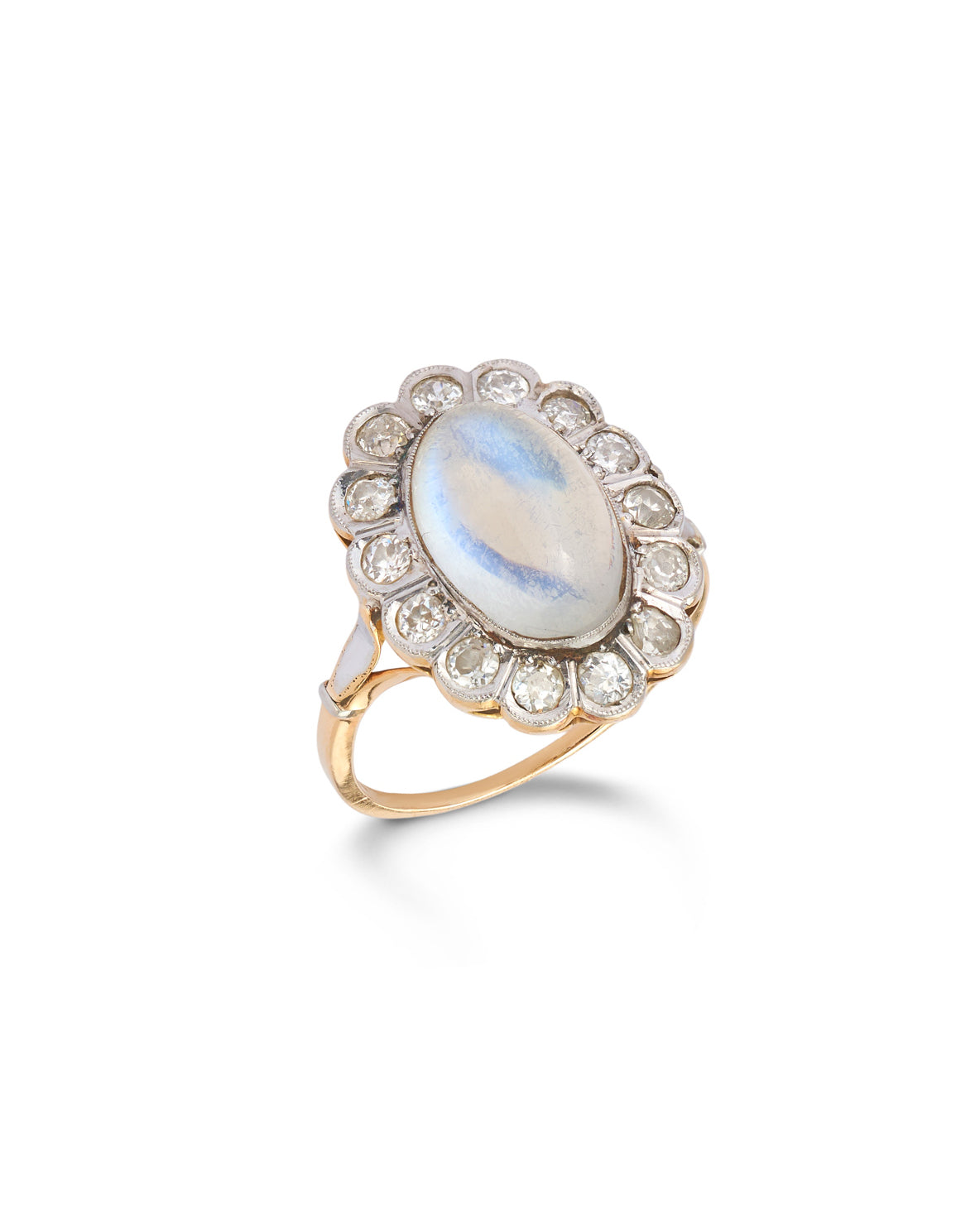 Antique Edwardian Moonstone & Diamond Ring, c1910