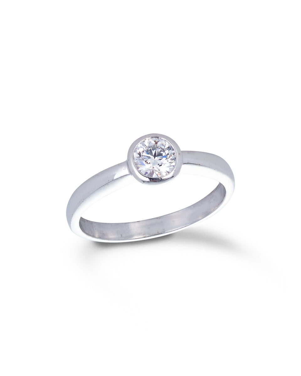 Modern Solitaire Diamond Ring