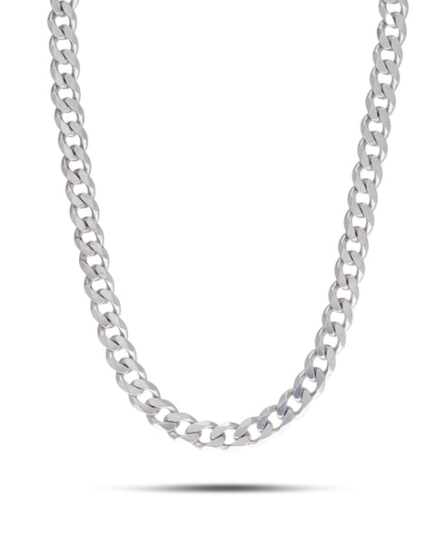 Vintage Italian Sterling Silver Chain, of heavy curb link design and hung with a parrot clasp