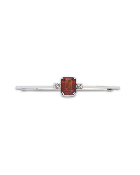 Citrine & Diamond Bar Brooch