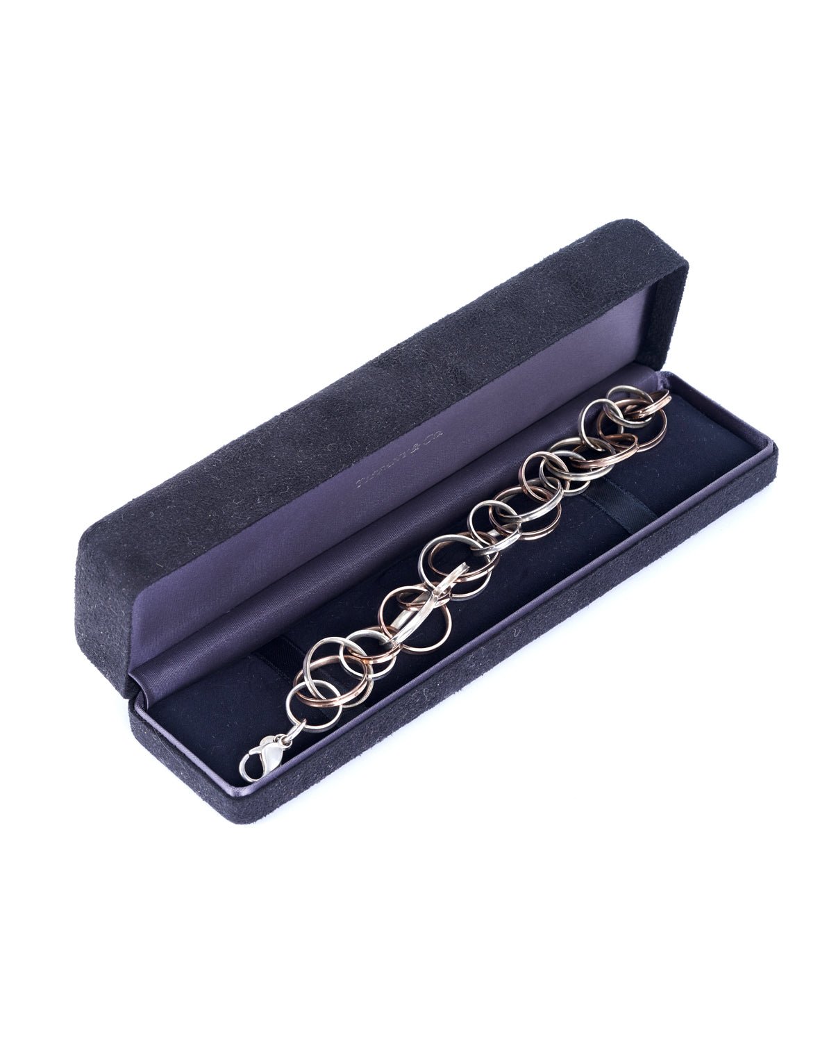 Vintage Silver 'Rubedo' Bracelet & Pendant on Chain, TIFFANY & Co. 1837, interlocking circle design.