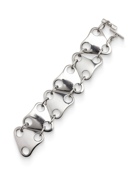 Georg Jensen Sterling Silver Bracelet No. 465, Regitze Overgaard. A bold modernist bracelet designed by Regitze Overgaard