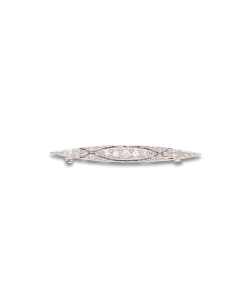 Antique Late Edwardian Diamond Bar Brooch