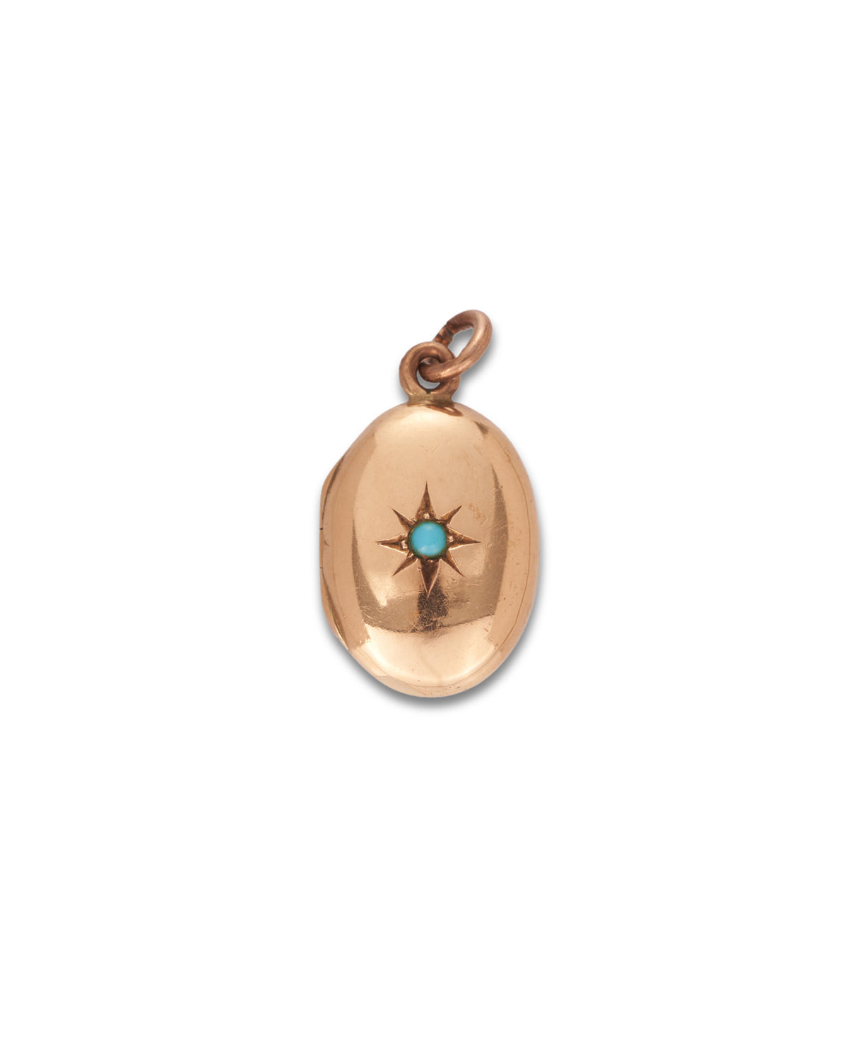 Antique 9ct yellow gold & turquoise locket