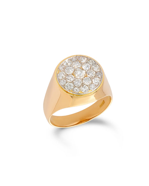 Mid-Century Diamond Cluster Ring