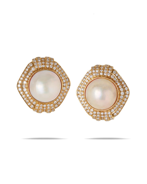 Diamond & Pearl Earclips, 1980s