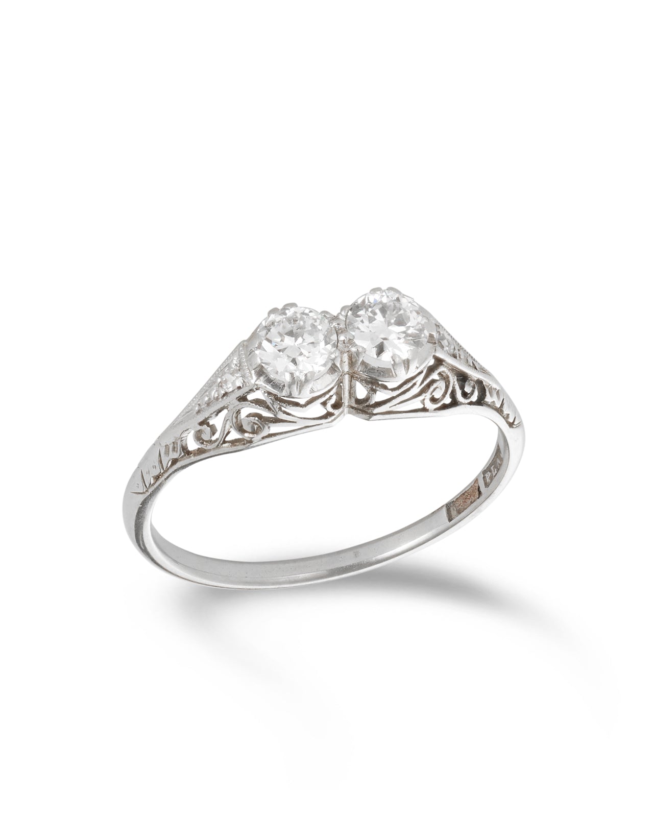Antique Edwardian Two Stone Diamond Ring